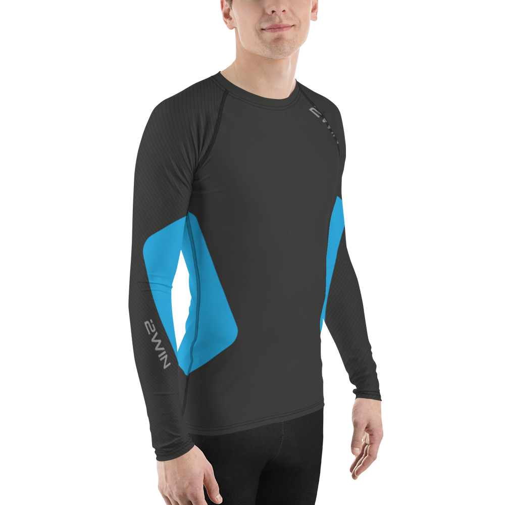 2WiN®  EvoChill ™ Cooling Compression Tights with DELTA BLOOD FLOW ACTIVATION | Vibe 3D Printed Blue