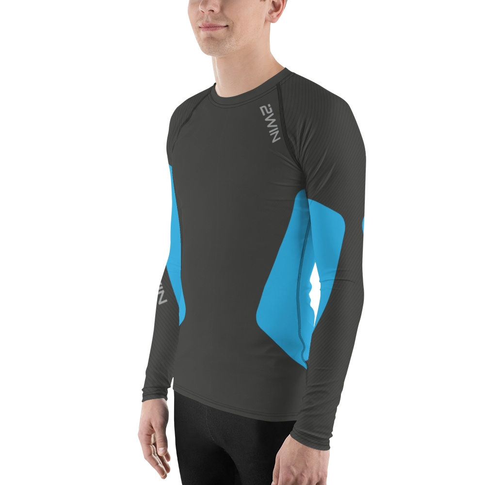 2WiN®  EvoChill ™ Cooling Compression Tights with DELTA BLOOD FLOW ACTIVATION | Vibe 3D Printed Blue